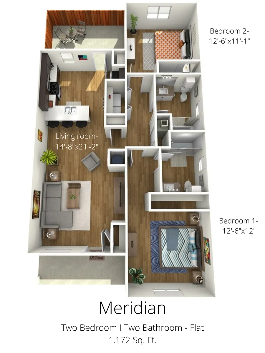 Floor plan 1 story 2 bedroom 2 bathroom