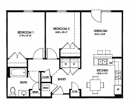 Floor plan Two Bedroom