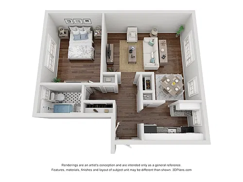 Floor plan 1-Bedroom 1-Bathroom | 694 sqft