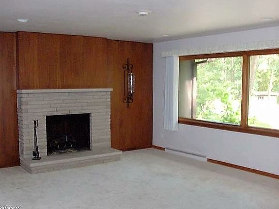 Living room with view of lake