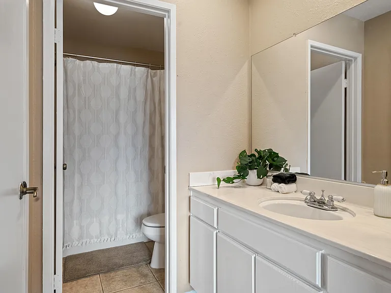 With every detail thoughtfully curated for relaxation and rejuvenation, this bathroom is a haven of indulgence.