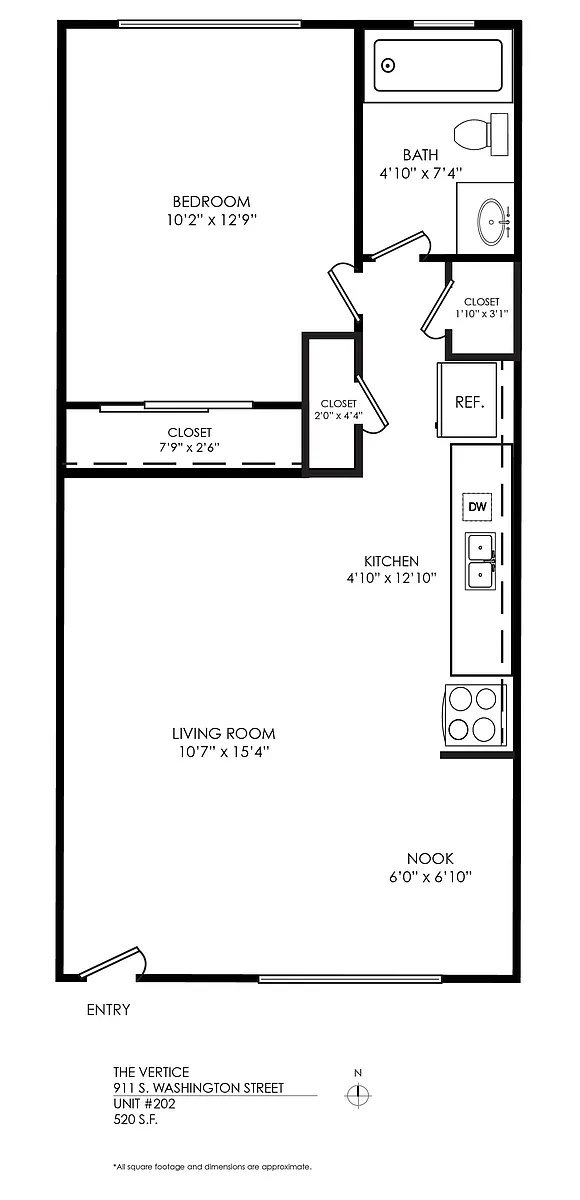 Floor plan 1 Bedroom - Hardwood