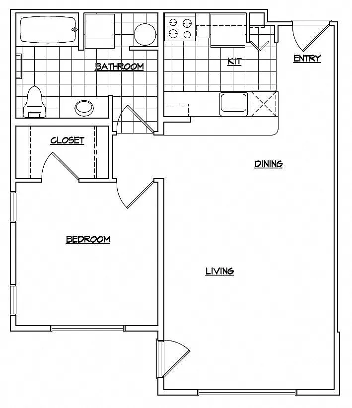 Floor plan Helix 1 Bedroom