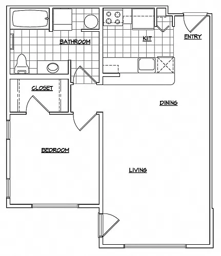 Floor plan Helix 1 Bedroom