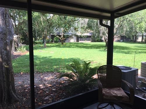 fenced patio