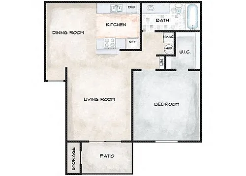 Floor plan 1 Bedroom 1 Bathroom