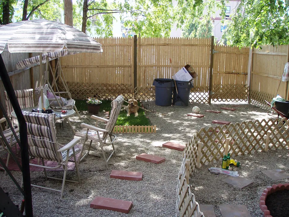 Fenced in backyard