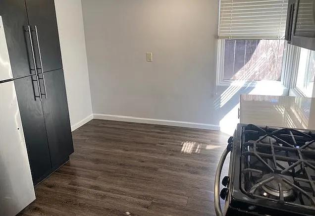 Kitchen has ample space for a kitchen or dining table