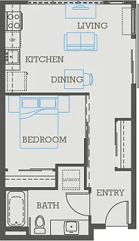 Floor plan 1 x 1 - K1 floor plan