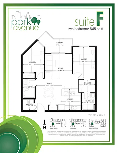 Floor plan 2 bed 2 bath - F