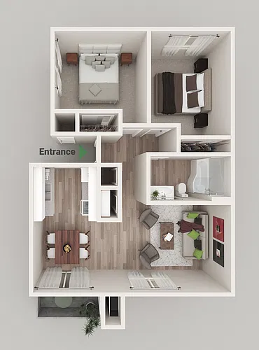 Floor plan 2 Bedroom B