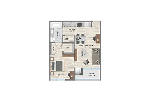 Floor plan 1B1B