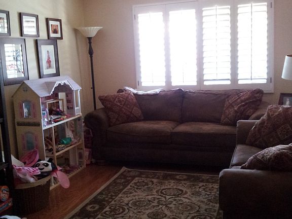 Living room with plantation shutters