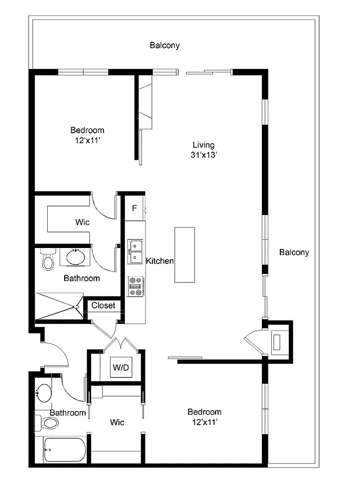 Floor plan 2D 1800 Lake