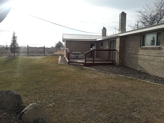Back yard with large deck.  