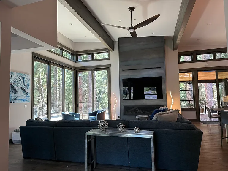 Huge deep couch and conversational swivel chairs ensures that there is room for everyone.