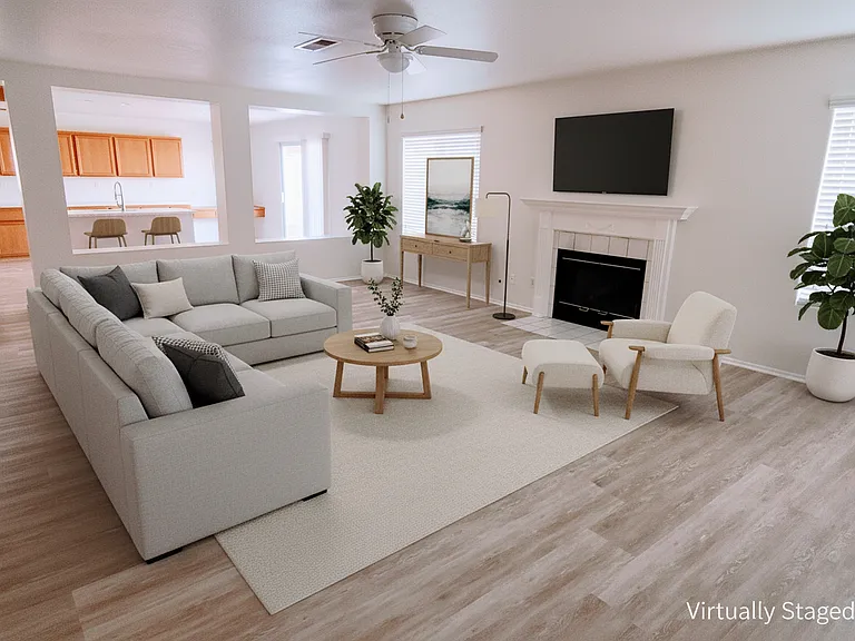 Family Room, Virtually Staged