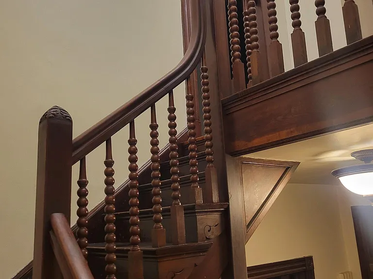 on the way up the stairs
