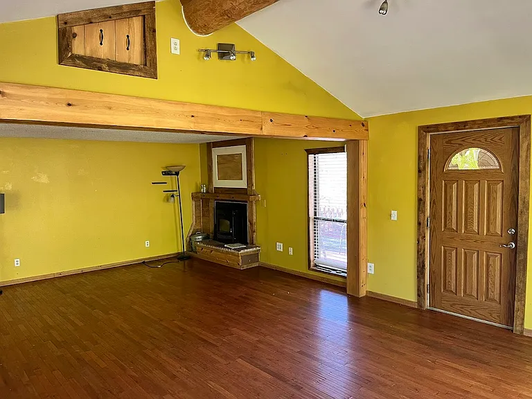 Living room and pellet stove.