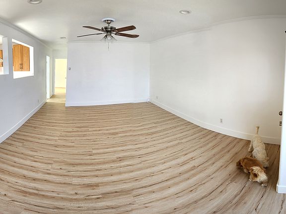 Big living room. Newly textured and painted. New LED in-ceiling lights. New ceiling fan.