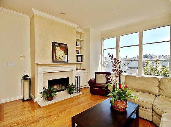 View and Fireplace in Living Room