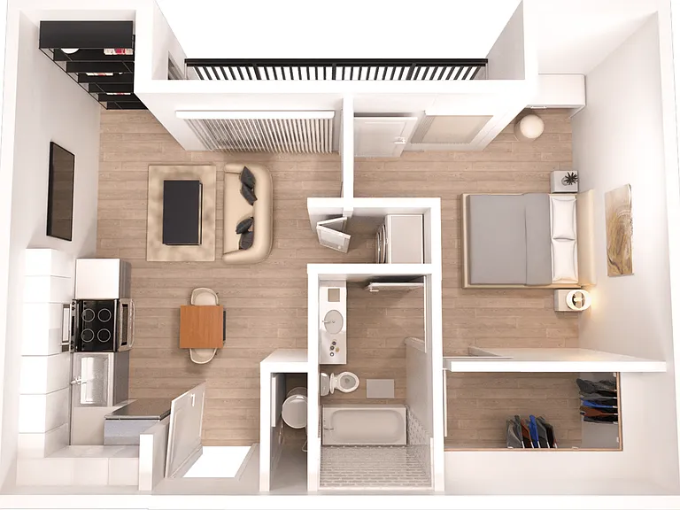 Tesla 2 - 1x1 Floorplan Tesla 2 - 1x1 Floorplan