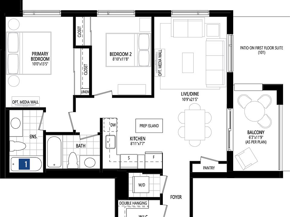 This floorplan is only available in building 1