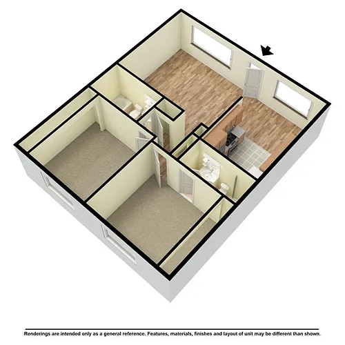 Floor plan 2 with W/D, LVT flooring
