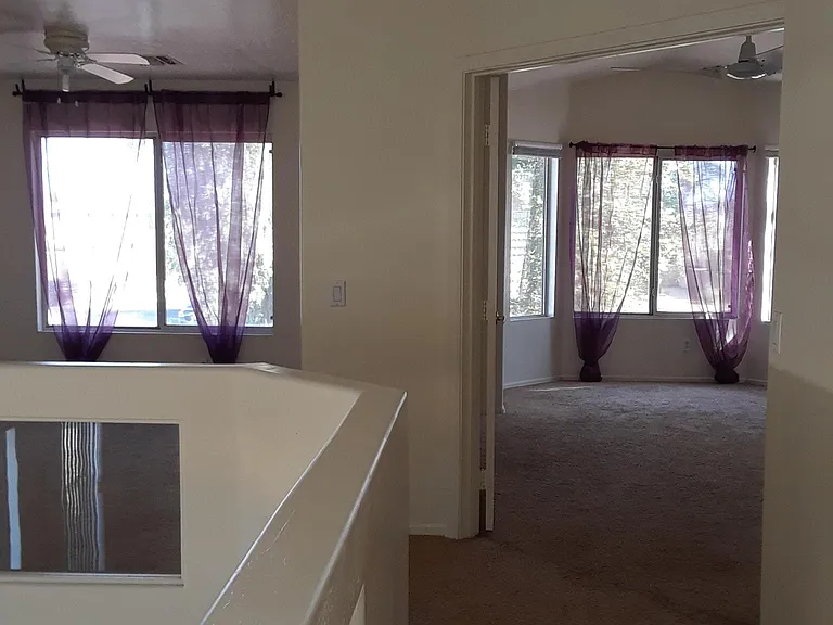 left side: open loft area =size of the bedroom 
right side : Master bedroom