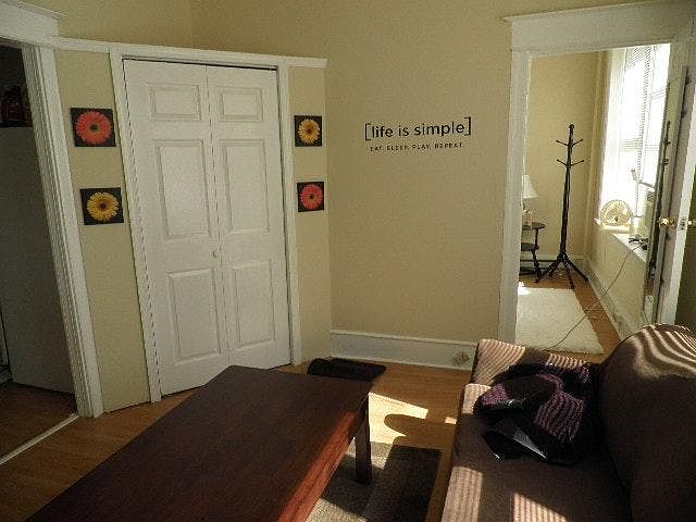 past tenant's decoration of the living room