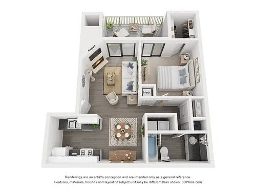Floor plan 1 Bed 1 Bath Upstairs