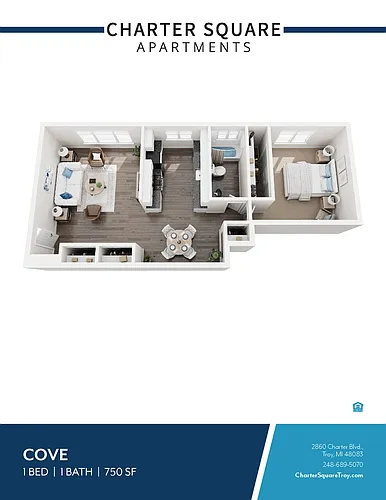 Floor plan 1 BEDROOM 1 BATH