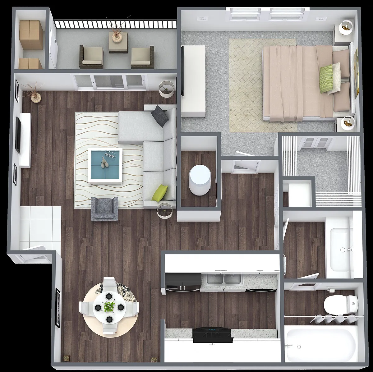 Floor plan 1 Bedroom 1 Bathroom