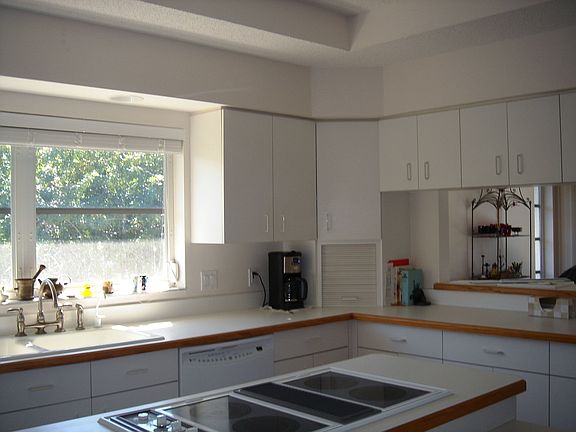 Kitchen with large window