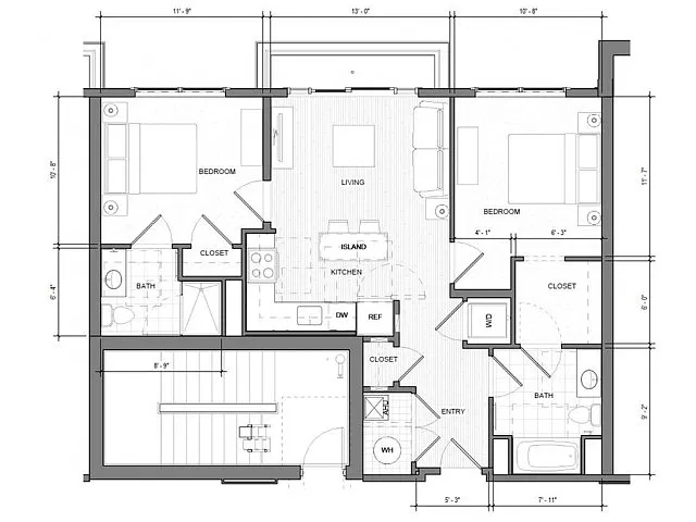 Floor plan 2BR-B-Balcony