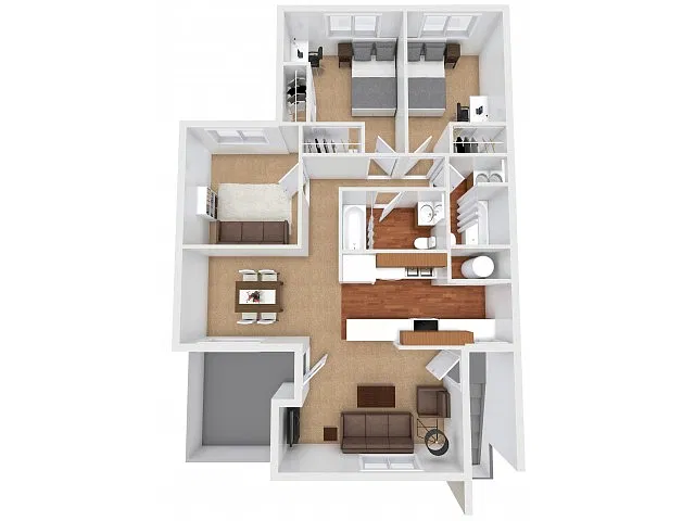 Floor plan 2Den/2Bath