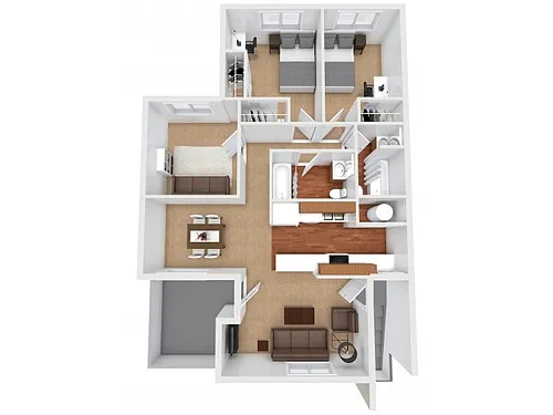 Floor plan 2Den/2Bath
