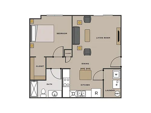 Floor plan 1 bedroom