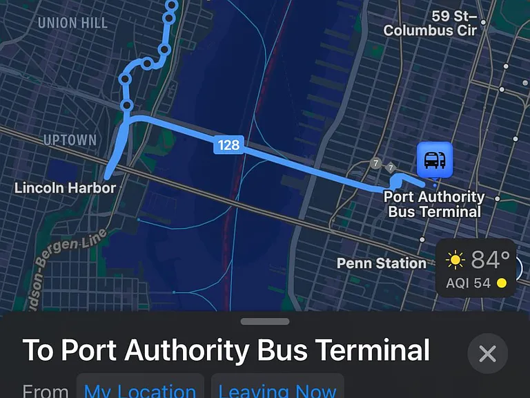 Less than 25 minutes door-to-door from the property to Port Authority.