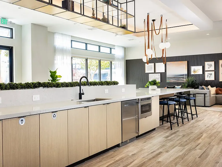 Phase II resident lounge with kitchenette