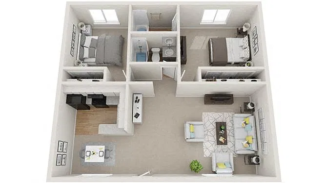Floor plan Two Bedroom Two Bath C