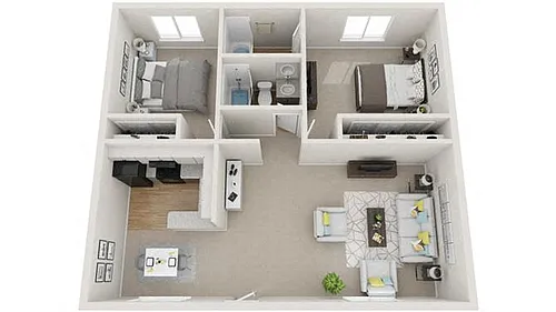 Floor plan Two Bedroom Two Bath C