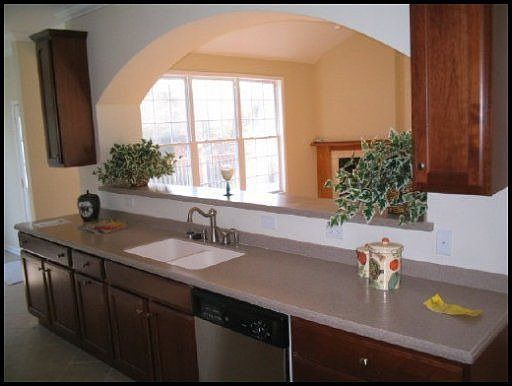 Kitchen open to LR