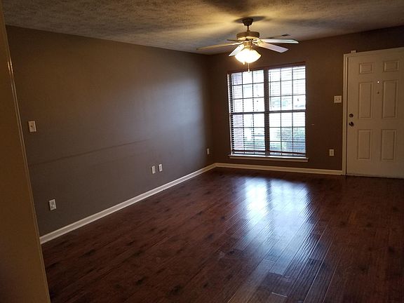 Living room with handscraped floors