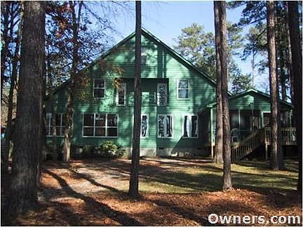 Lakeside view of house