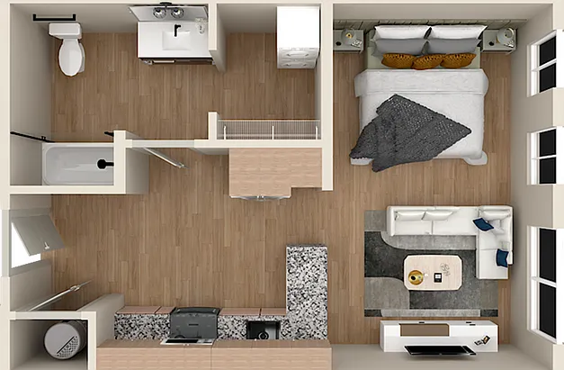 The Patent 0C ADA - Studio Floorplan The Patent 0C ADA - Studio Floorplan