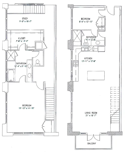 Floor plan 2 Bedroom, 2 Bathroom