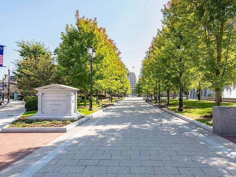 A few minutes away from landmarks such as the Hancock Adams Common.