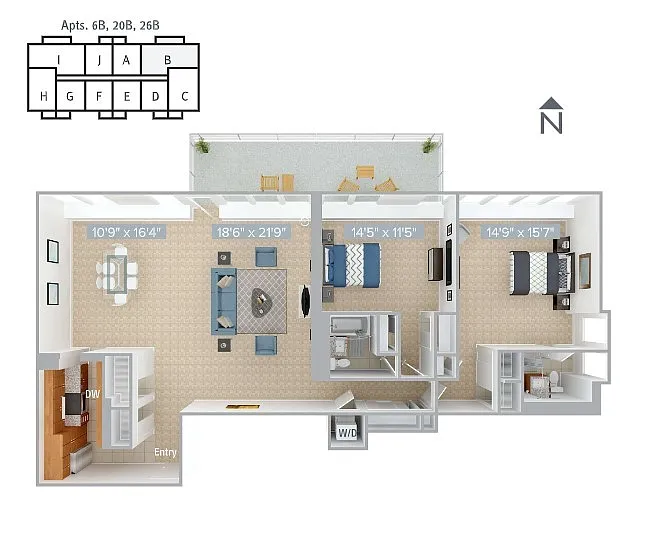 Floor plan B9-1400SF-6B_20B_26B
