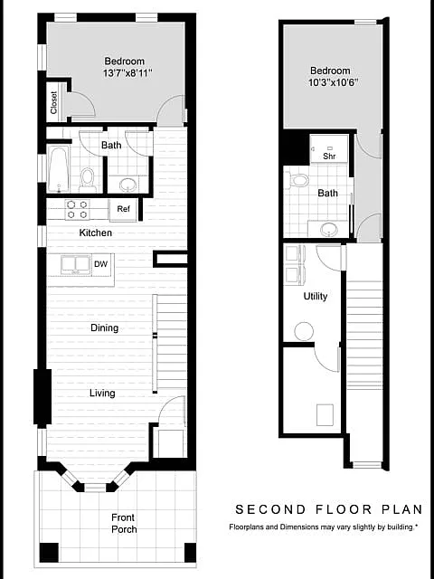 Floor plan 2-Bed TH_875